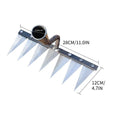 Heavy-duty garden weeding rake hoe with high carbon steel head and 1 pair of gloves, ideal for gardening and soil cultivation.