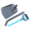 Aluminum alloy folding snow shovel with long handle, outdoor camping and off-road car trunk tool, extends to 37 inches.