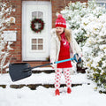 Aluminum alloy folding snow shovel with long handle, suitable for outdoor camping and off-road use, extended to 37 inches.