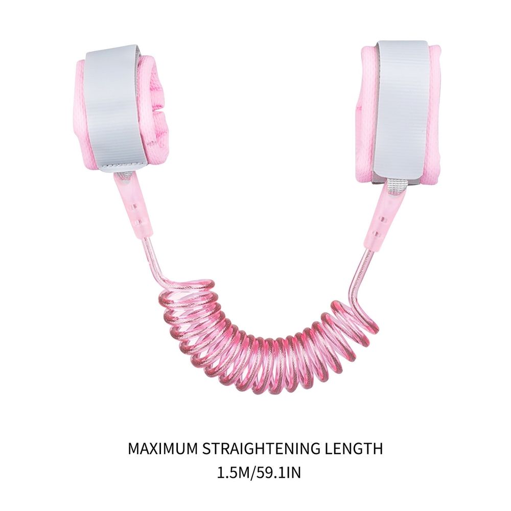 Children's adjustable safety wrist leash with soft breathable wristband, ideal for toddler travel and shopping safety.