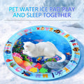 Thickened inflatable water play mat for kids with floating fish toys, sensory activity pad, suitable for indoor and outdoor fun.