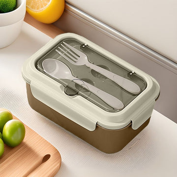 Portable Insulated Lunch Box with Compartments 1200ml BPA Free Leak Proof Microwave Safe Container for Students Office 8.3x5.4 Inch