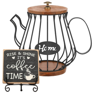 Coffee Pod Holder with Lid Large Capacity Snack Holder Organizer for Counter Accessory Decor Station for Capsule Creamer