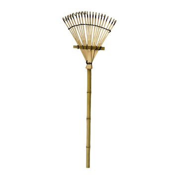 Natural Bamboo Leaf Rake, Small Hand Rake with 20 Teeth for Zen Garden Landscaping, Miniature Sandbox Tool for Home
