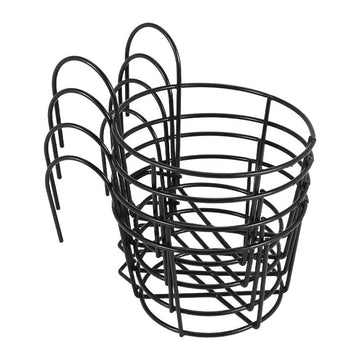 4Pcs Hanging Railing Planters Flower Pot Holders Plant Iron Racks Fence Metal Potted Stand Mounted Balcony Baskets Small