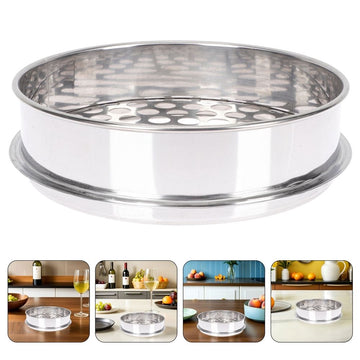 Round Hole Stainless Steel Blueberry Sieve with Comfortable Handle for Home Use