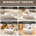 Large woven cotton rope toy basket for kids' room, white and grey storage basket for organizing toys and blankets.