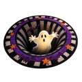 Halloween 3D vortex illusion round rug with spooky depth effect, soft non-slip surface, perfect for living rooms and entryways.