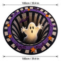 Halloween 3D vortex illusion round rug by Everything Baby, spooky optical effect floor mat for living room or entryway decor