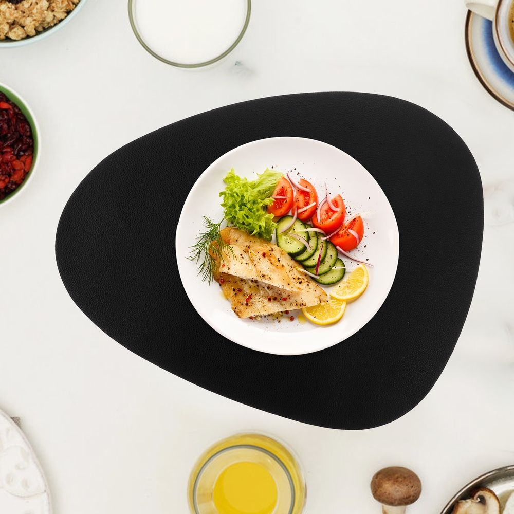 Black PU cup and dining mats with heat insulation and anti-skid features for baby strollers and home decor by Everything Baby