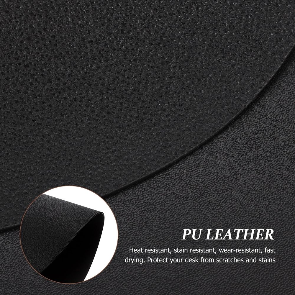 Black PU cup and dining mats with heat insulation and anti-skid features, designed for baby stroller and pram accessories.