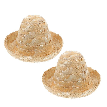 Tiny Hats Grass Woven for Crafts and Dollhouse Decoration 2Pcs