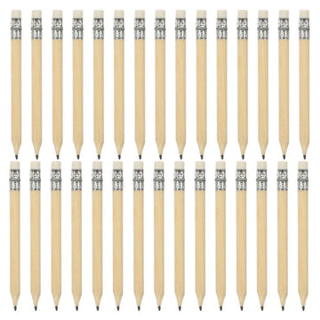 Compact Beige Wooden Golf Pencils for Office and School 30Pcs