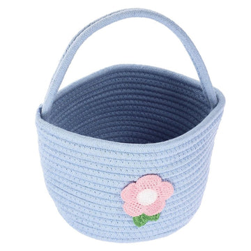 Adorable Sky-Blue Cotton Rope Basket for Home Organization 1Set