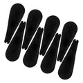 Set of 8 black plastic velvet hanger shoulder pads for girls' shirts and T-shirts, helps maintain wrinkle-free clothing support.