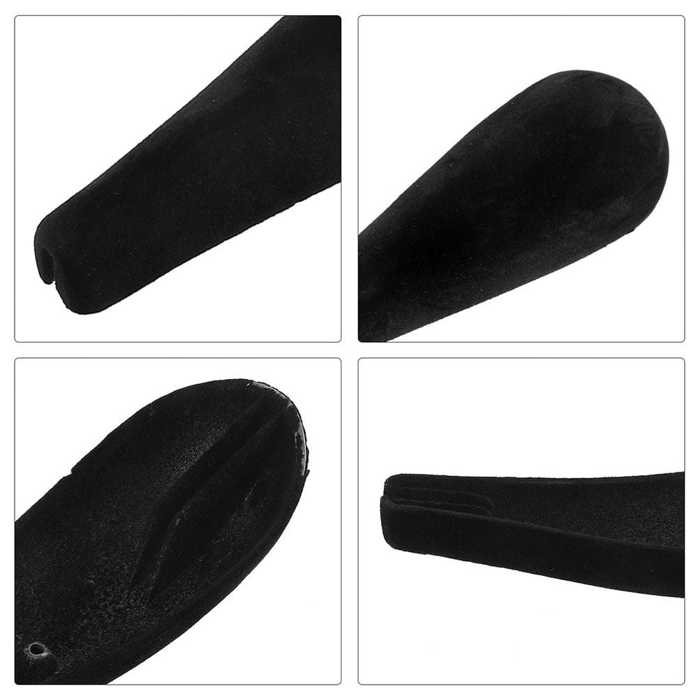 Set of 8 black plastic velvet hangers with shoulder pads for wrinkle-free support, ideal for girls' shirts and T-shirts.