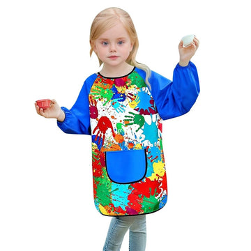 Kids' long-sleeve art smock from Everything Baby, breathable painting apron with pocket for children ages 3-12, solid color.