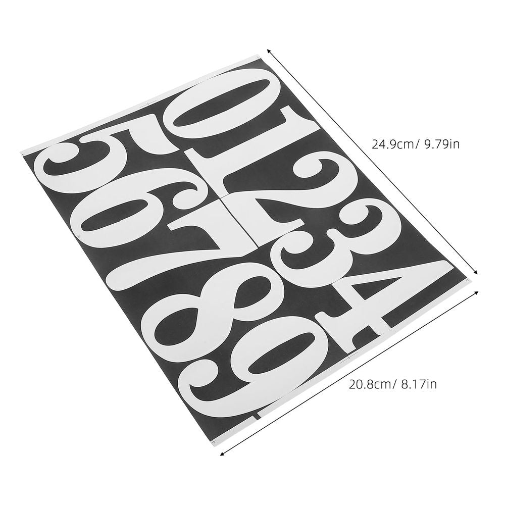 White mailbox address numbers in a set, easy to install, designed for a clean look in baby and kids' building toy displays.