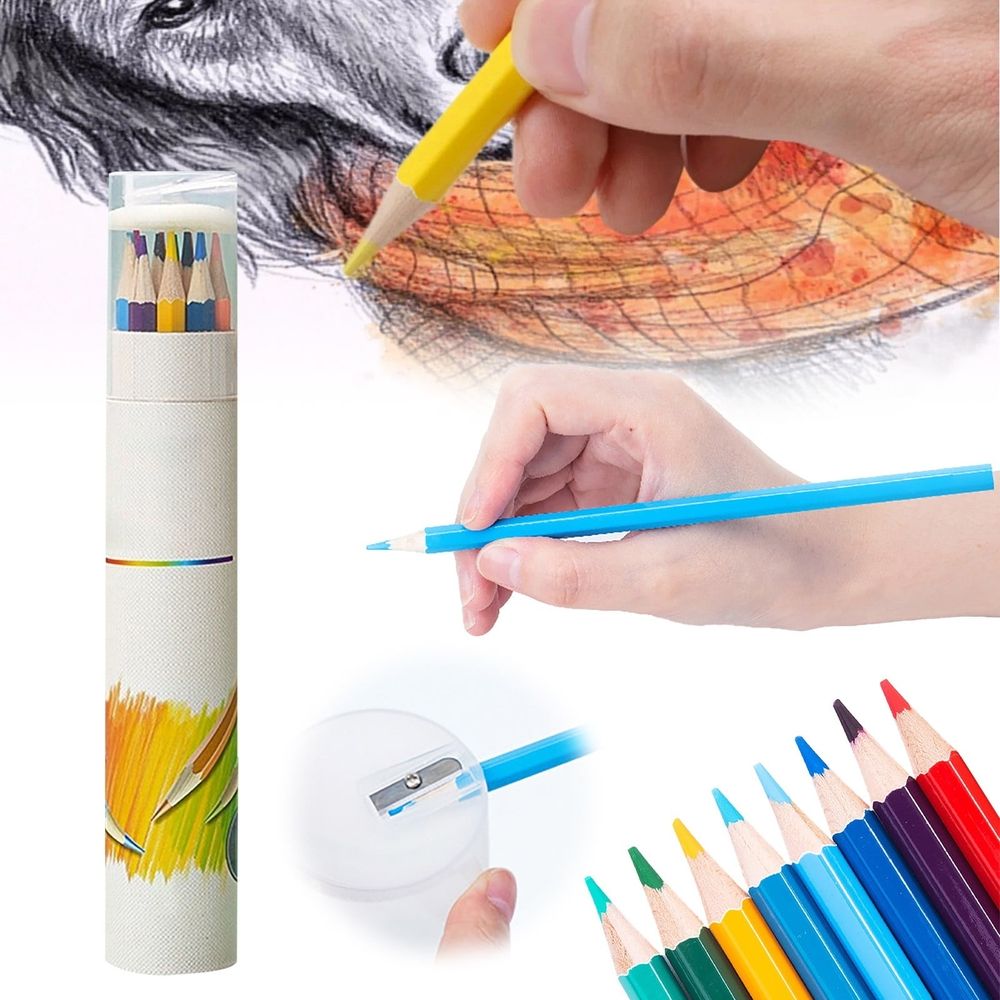 Set of 12 colorful drawing pencils from Everything Baby, smooth application art pencils suitable for kids' coloring and art projects.