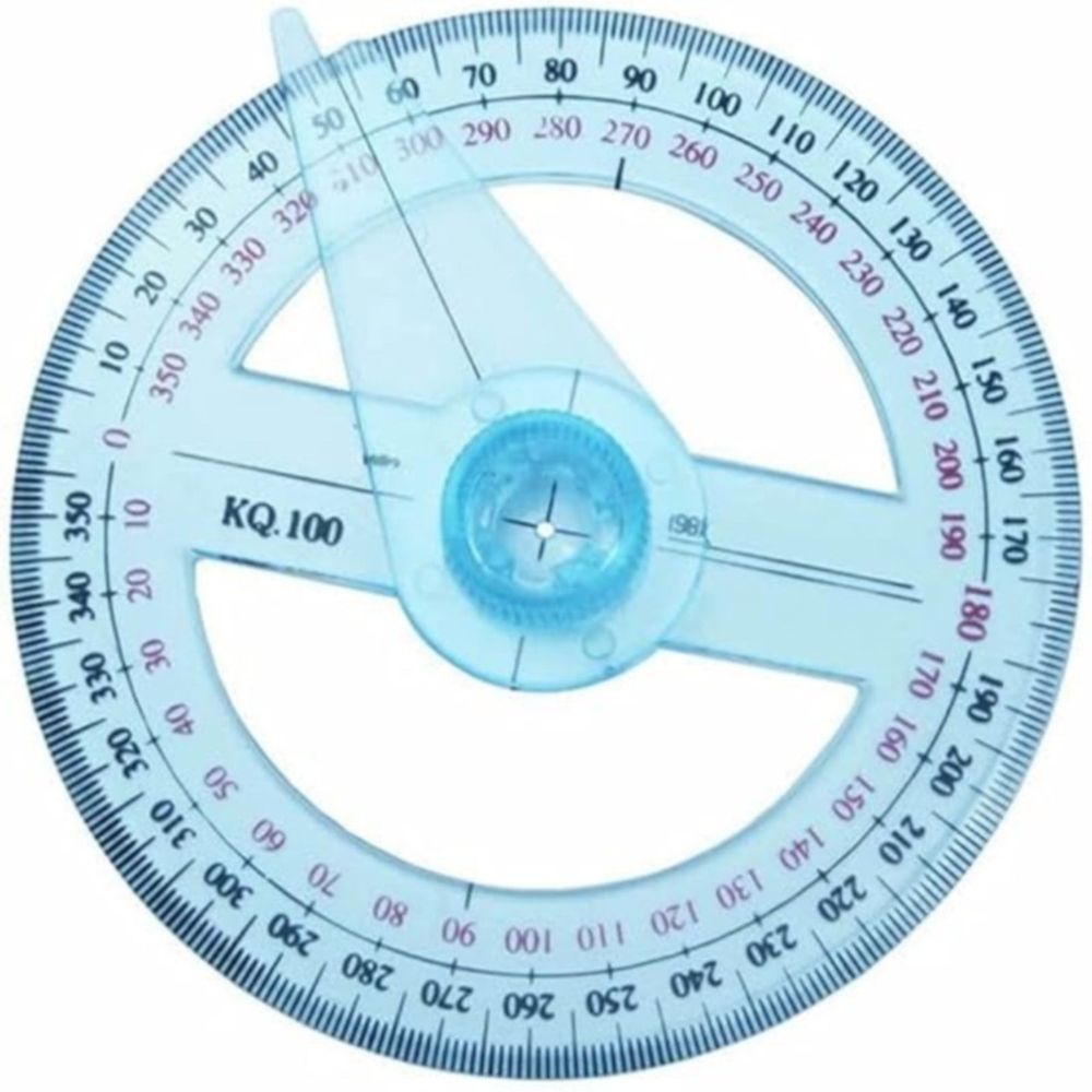 5-pack transparent 360-degree protractors from Everything Baby, ideal for geometry, math, and technical drawing in educational settings.
