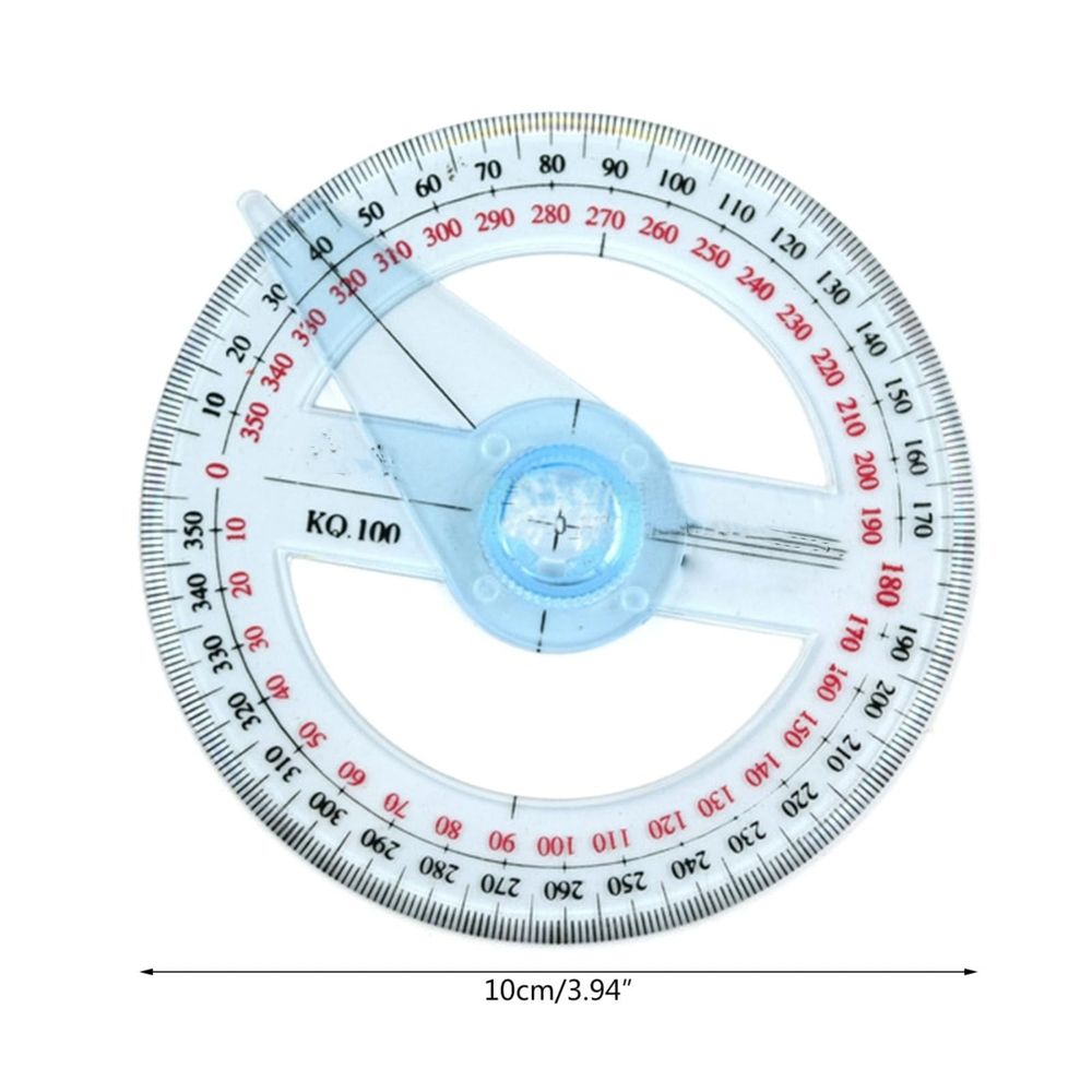 High precision transparent 360-degree protractor for geometry and drawing, suitable for kids' art and math activities by Everything Baby.