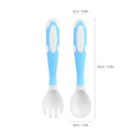 Baby & Kids flatware set with TPE handles, including spoon and fork, designed for safe use during feeding.