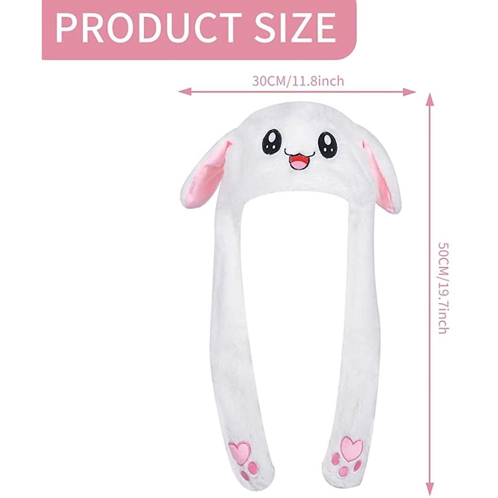 Cute plush bunny hat with moving ears, perfect for kids' pretend play, cosplay, or festive Christmas parties.