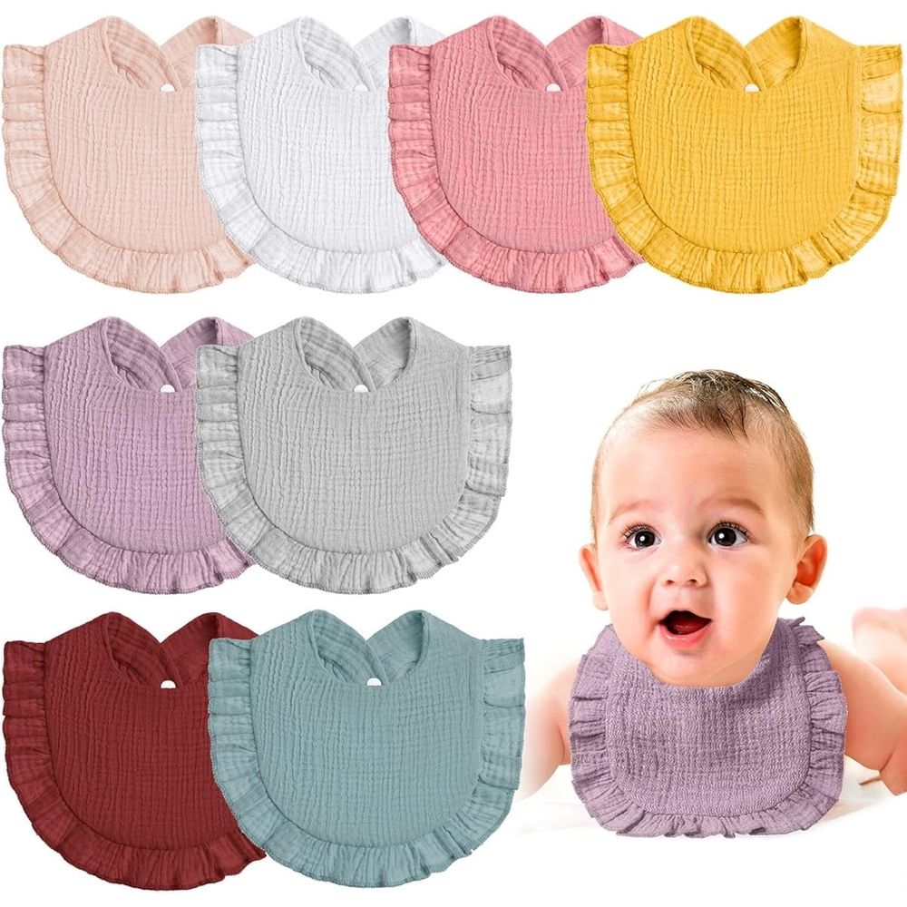 Unisex cotton baby drool bibs with bandana style, featuring colorful patterns, designed for babies and toddlers by Everything Baby.
