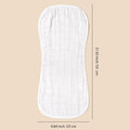 Six-piece set of large cotton baby burp cloths for boys and girls, soft and absorbent for newborn feeding and burping.