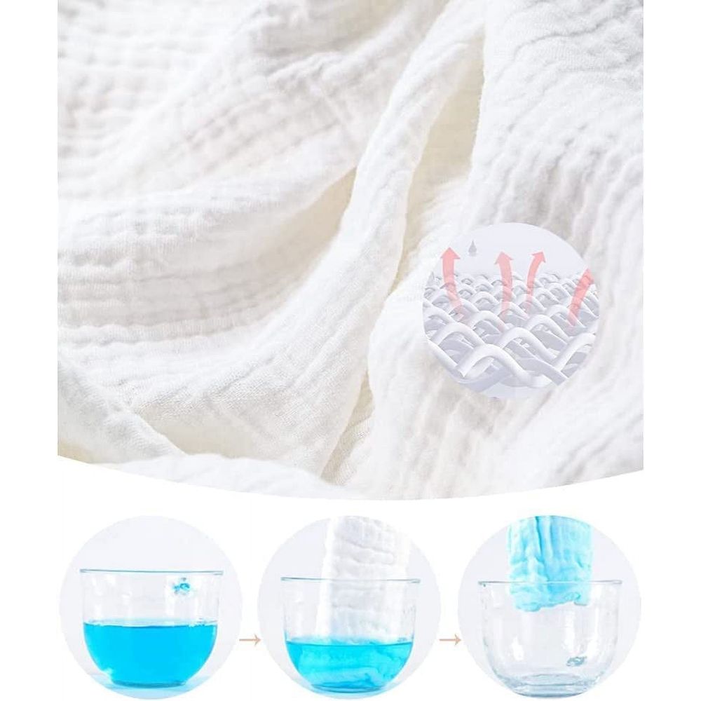 Six large cotton baby burp cloths set from Everything Baby, unisex design for newborns and infants, ideal for nursing and feeding.