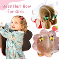 Eight cute baby hair bows clips featuring bees and ladybugs, perfect for toddler and infant girls' hair accessories by Everything Baby.