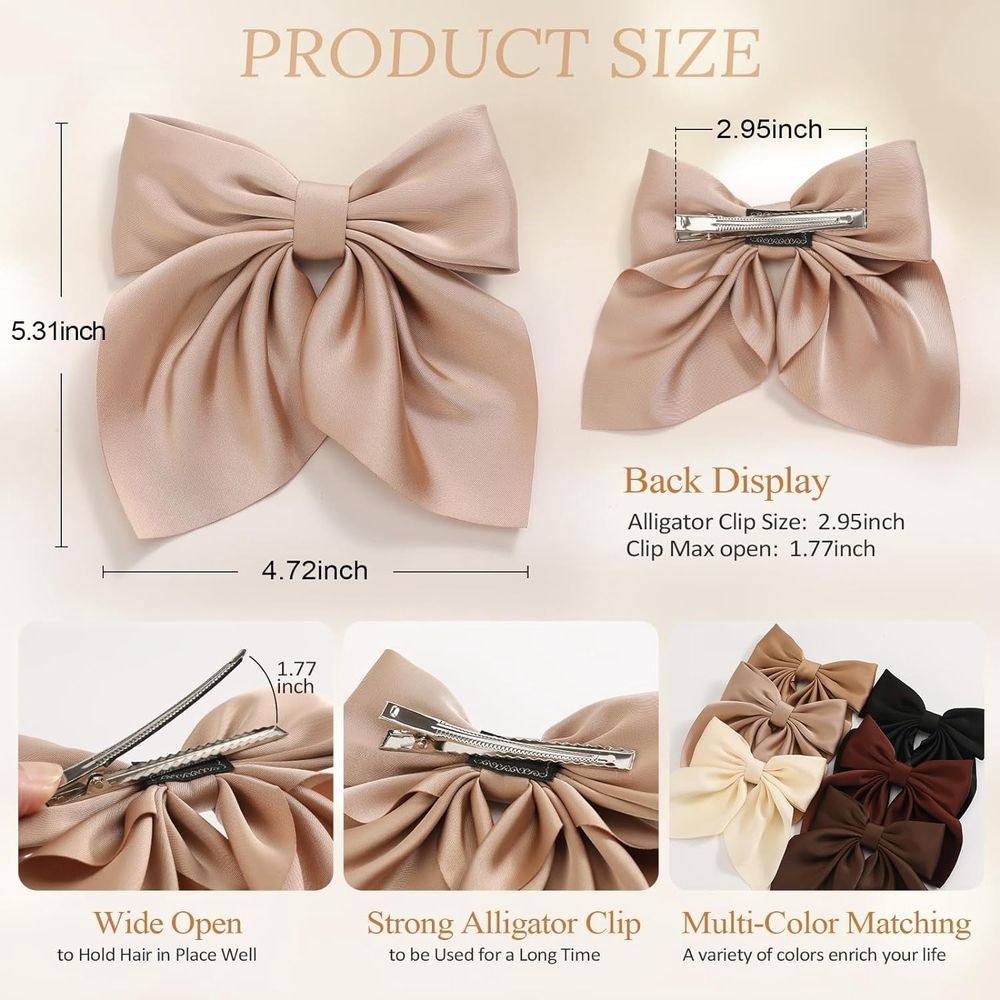 Big alligator hair clip with a large bow for women and girls, featuring a duckbill design from Everything Baby.