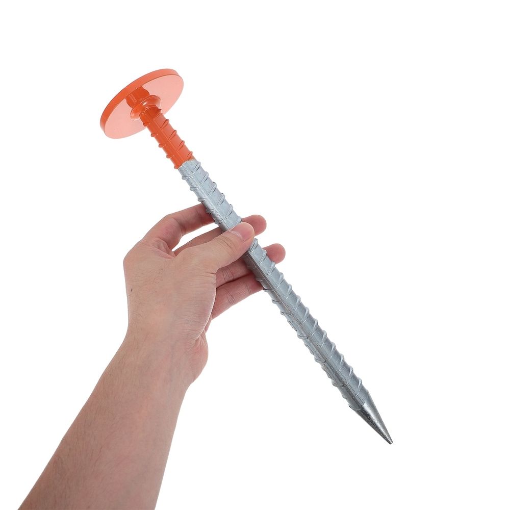Heavy-duty metal survey marker stakes for ground markings and construction lines, ideal for outdoor play and construction projects.