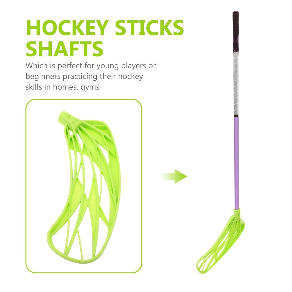 Lightweight green curved floorball stick blade replacement for indoor high-intensity floorball games, designed for kids and outdoor play.