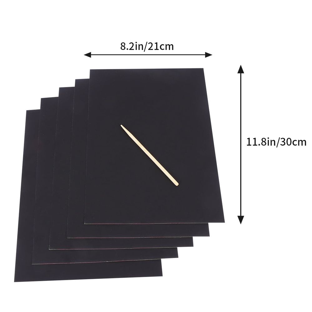 Two black scratch drawing paper sheets for kids and adults, safe art supplies for creative drawing and nursery use by Everything Baby.