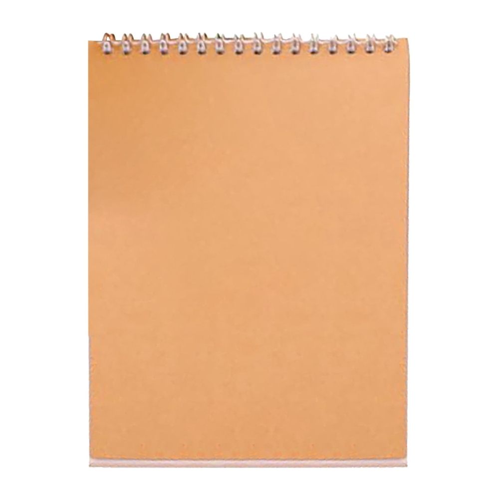 Brown spiral sketch book with hardcover, unlined pages, ideal for artists, doodling, and illustration, by Everything Baby.