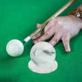 Transparent pool cue ball set for billiards, featuring colorful balls in a clear plastic case, perfect for game nights.