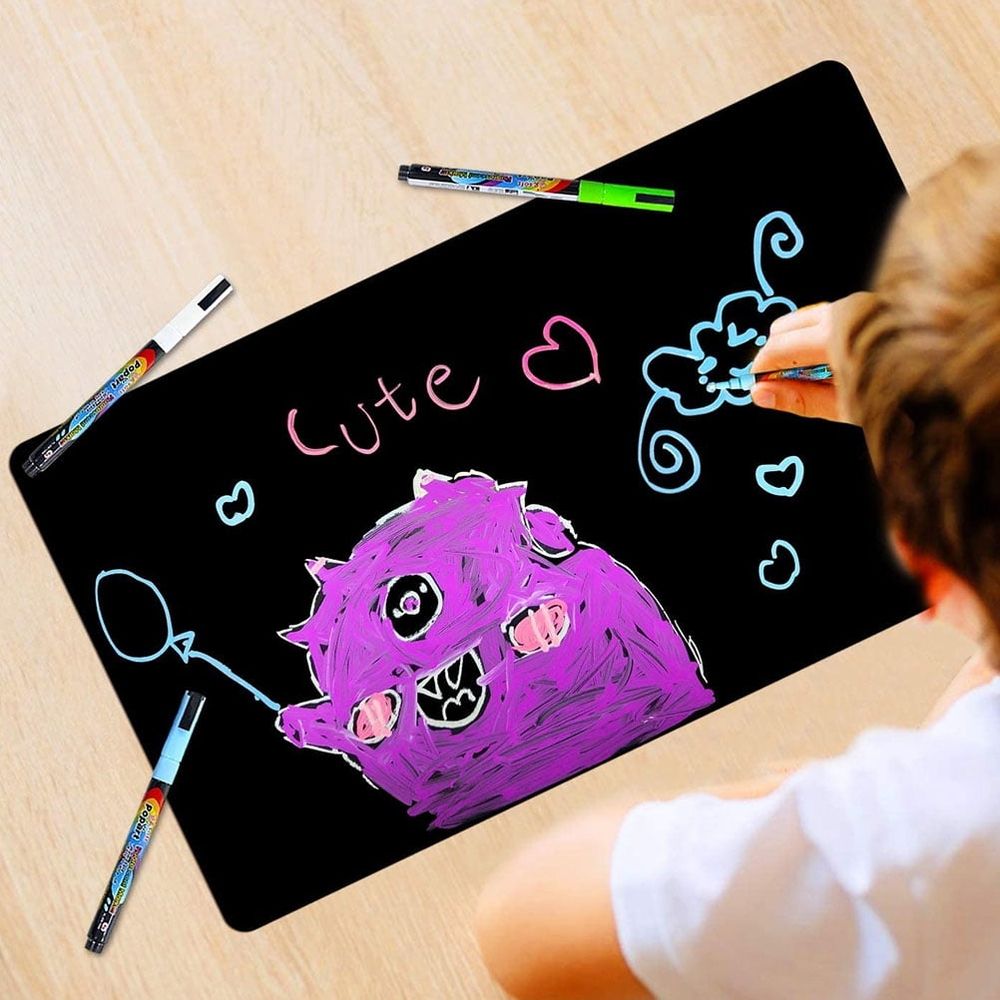 Magnetic mini chalkboard fridge board for kids, writable and erasable, part of building toys set by Everything Baby for home fun.