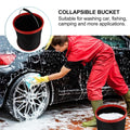 Foldable water bucket with comfortable handle, portable outdoor basin for kids' outdoor play and water activities.