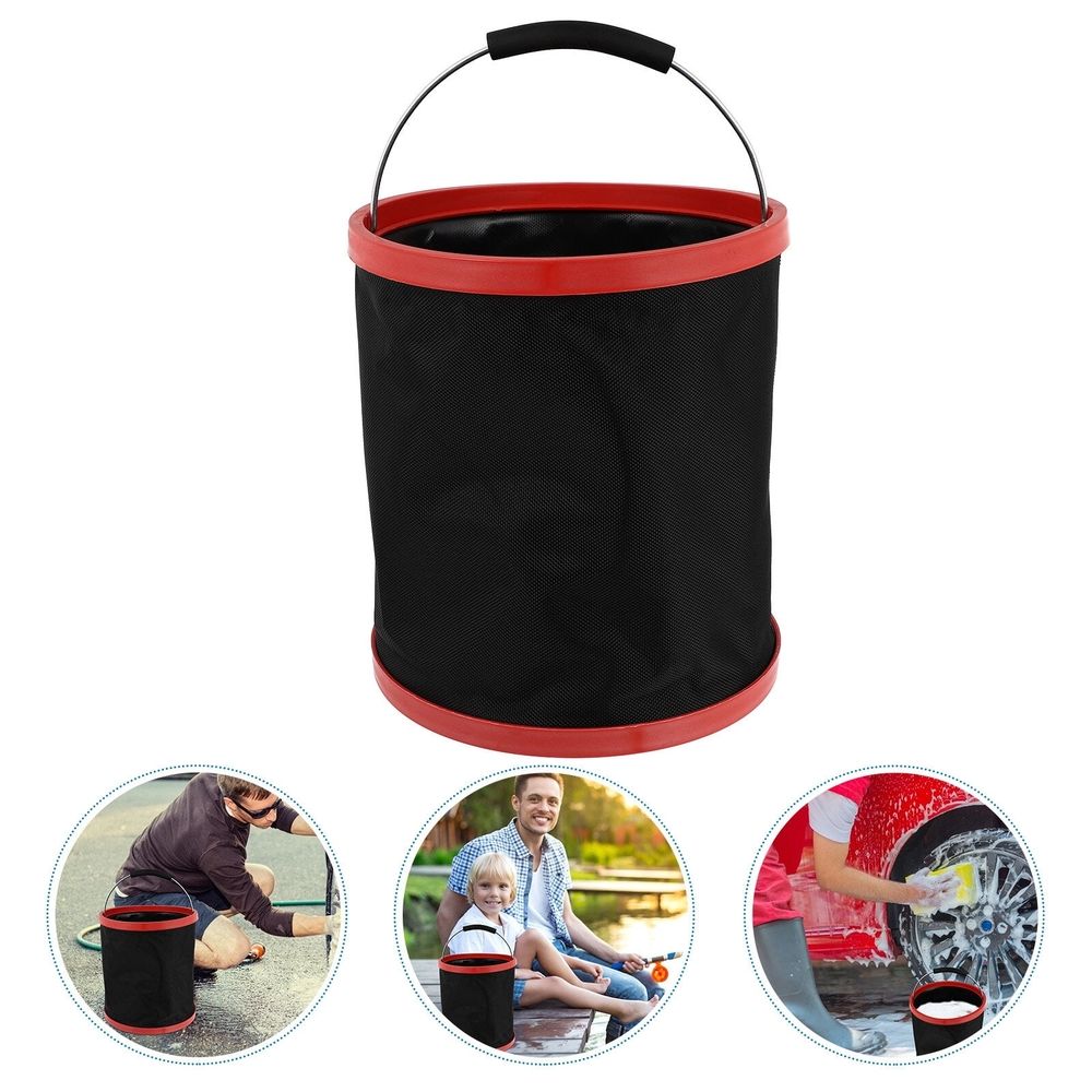 Foldable water bucket with comfortable handle, portable basin for outdoor play, suitable for kids, by Everything Baby.