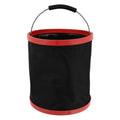 Foldable water bucket with comfortable handle, portable outdoor basin for kids, ideal for outdoor play and water activities.