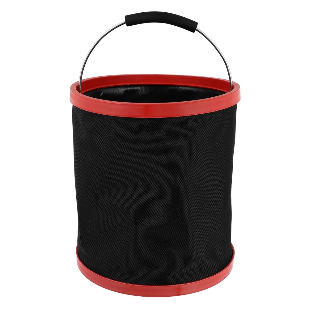 Foldable water bucket with comfortable handle, portable outdoor basin for kids, ideal for outdoor play and water activities.