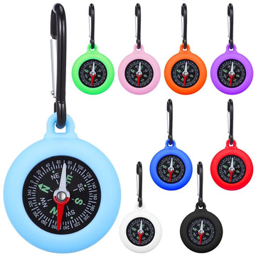 Orienteering Compass, Compact Clip-on Design, Reliable for Hiking and Camping, 9Pcs