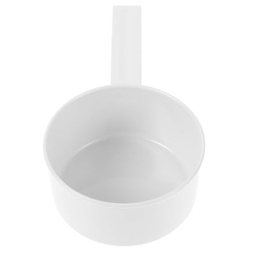 White multi-use laundry scoop with ergonomic grip for kitchen and pet food, suitable for baby and kids feeding supplies.