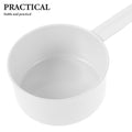 White multi-use laundry scoop with ergonomic grip, suitable for kitchen, pet food, and baby feeding supplies, by Everything Baby.