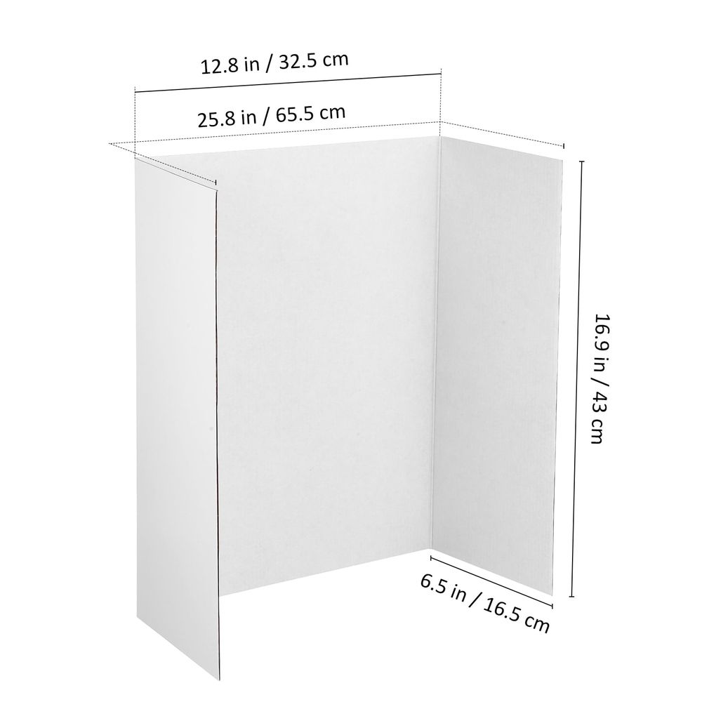 Large white trifold project boards by Everything Baby, ideal for school, presentation, and art display projects.