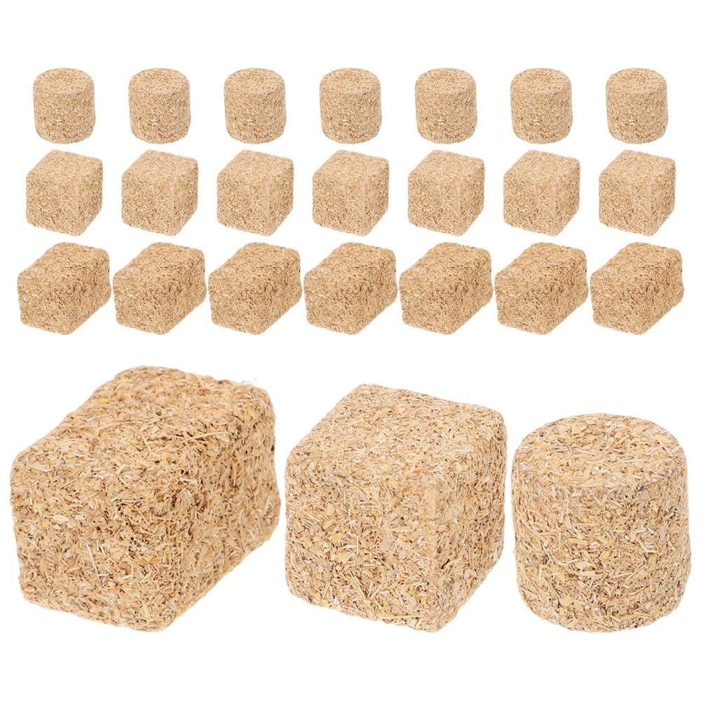 Mini haystack model set for rustic farm decor and toy farm scenes, featuring 24 small haystacks for outdoor play and model making.