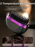 Portable GENAI Mini cordless hair straightening brush with negative ions, lightweight design, suitable for travel and quick styling.