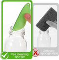 Three magic beans-shaped bottle cleaning sponges from Everything Baby, heat-resistant reusable sponge for small-mouth bottles.
