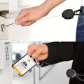 Heavy duty retractable badge scroll with keychain, suitable for students and workers, in a portable spring design for ID cards.